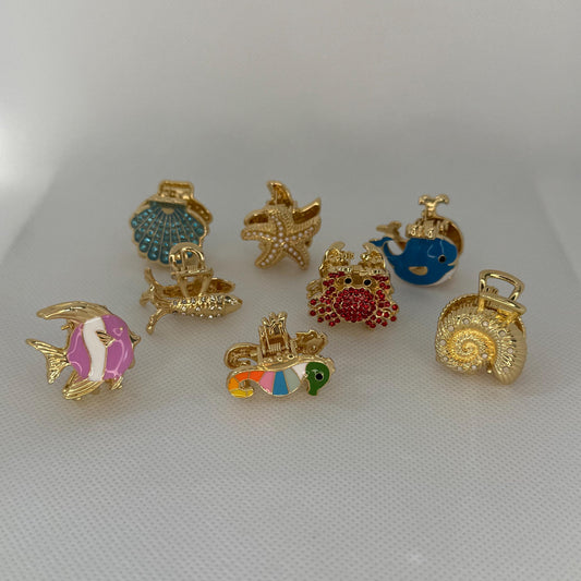 Seashell Hair Clips Seaside Gift Shell Headwear Beach Theme Gift Sea Lovers Beach Lovers Crab Hair Clip Fish Hair Clip Gold Hair Clip Silver