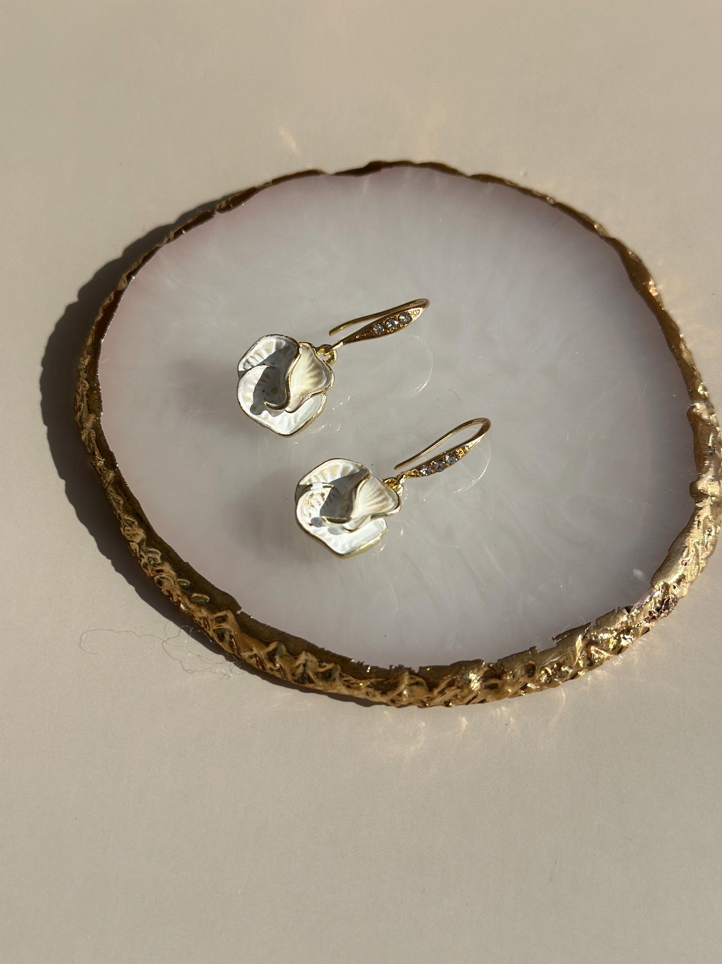 White Flower Earrings Boho Chic Dainty