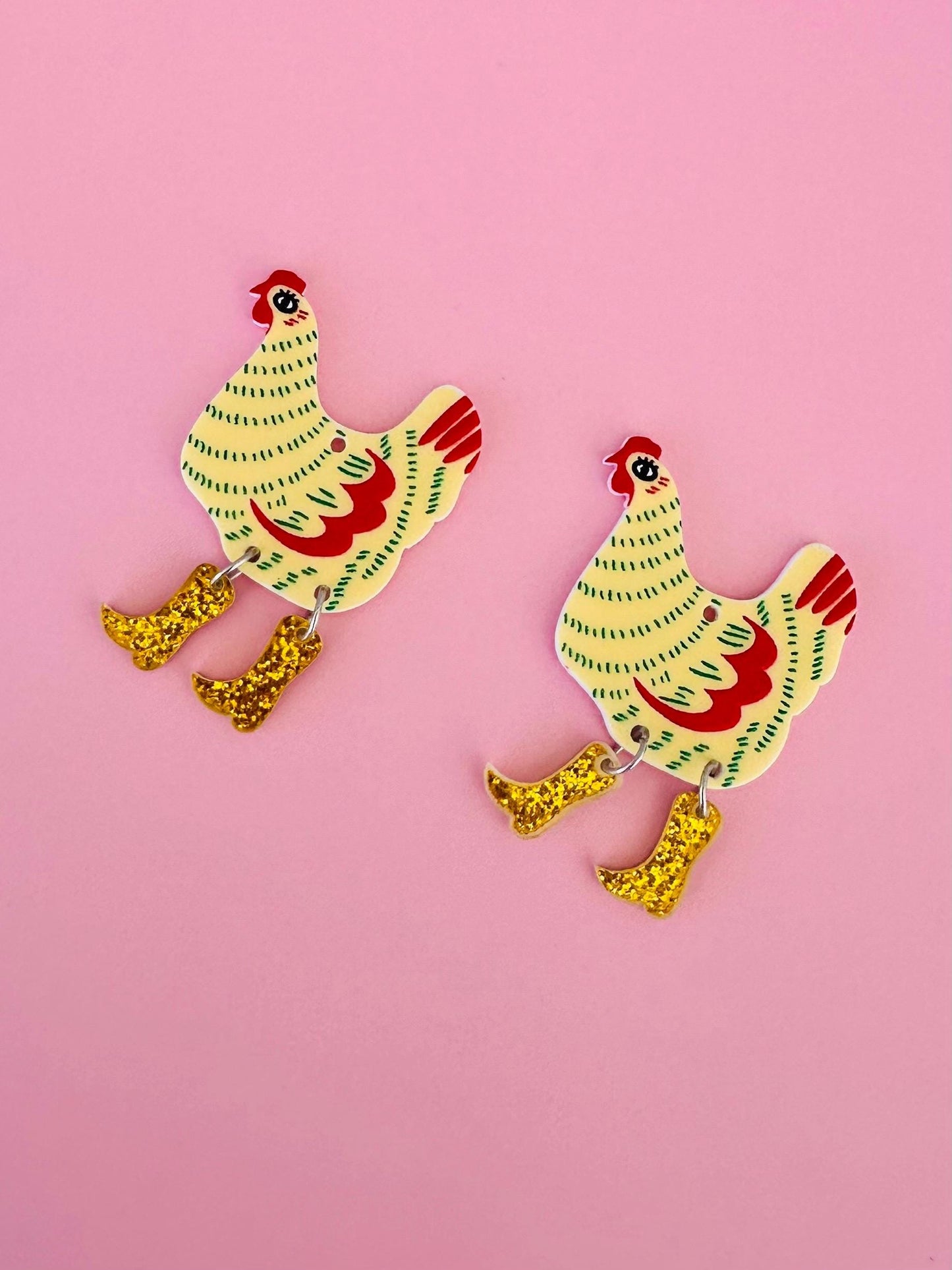 Chicken Cowgirl Earrings