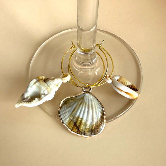 Wine Charms Seaside Theme Wine Glass Charms Seashell Assorted Seashell Wine Favors Beach House Decor Ocean Wine Charm Rings Ocean Lover Sea