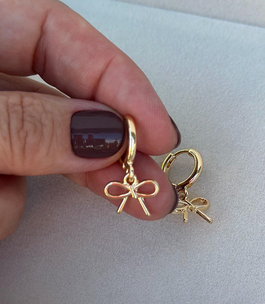 Dainty Coquette Bow Earrings Hoop