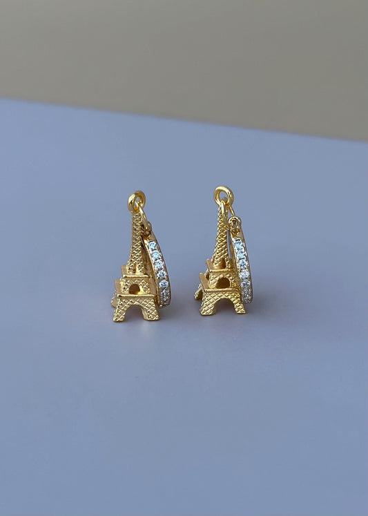 Paris Earrings Eiffel Tower Charm