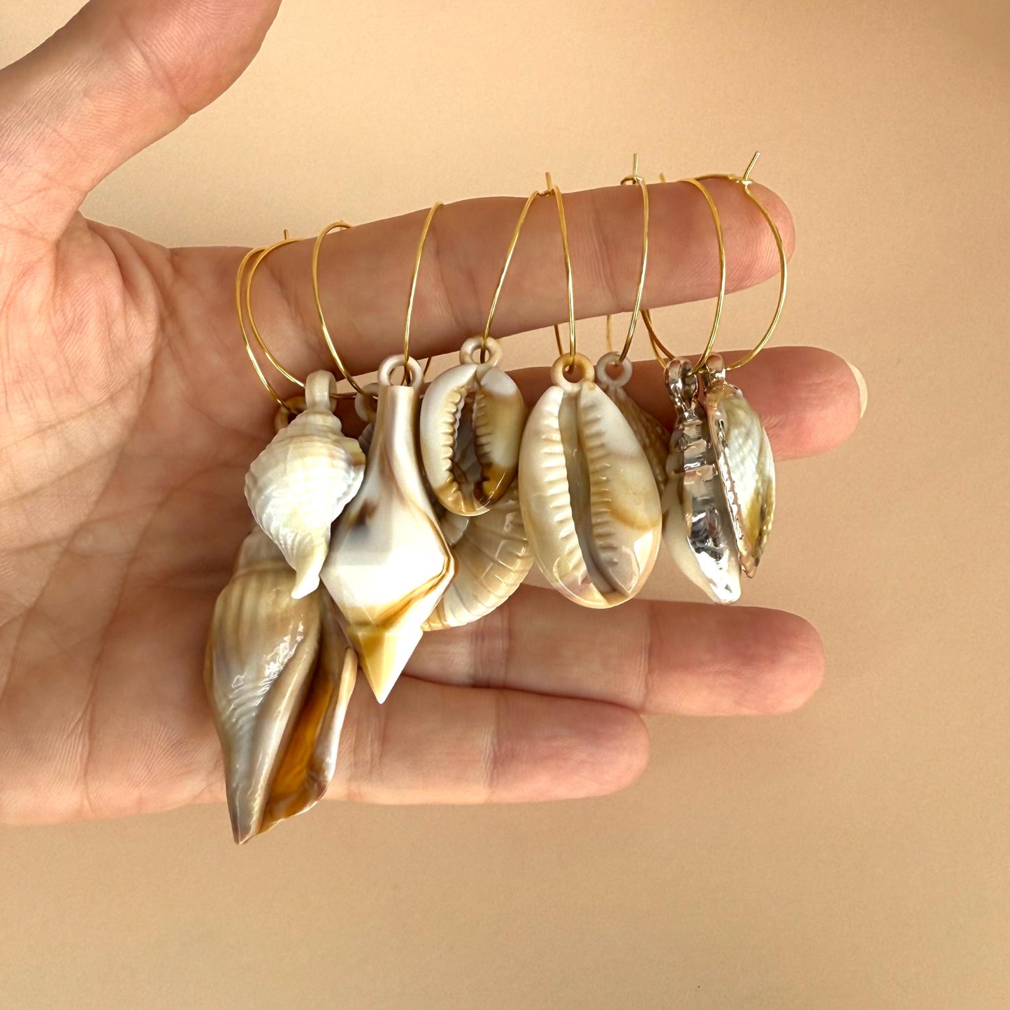 Wine Charms Seaside Theme Wine Glass Charms Seashell Assorted Seashell Wine Favors Beach House Decor Ocean Wine Charm Rings Ocean Lover Sea