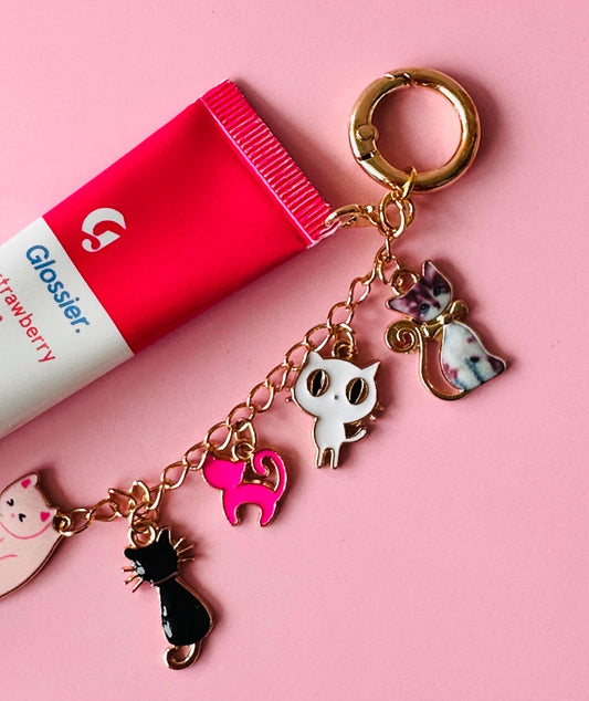Lip Balm Keychain Cats Charms