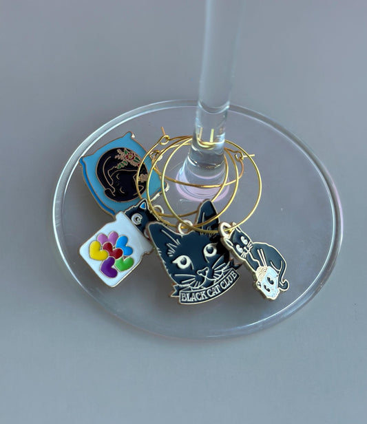 Cat Wine Charms