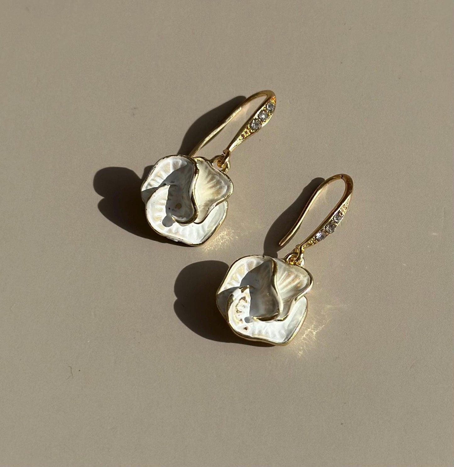 White Flower Earrings Boho Chic Dainty