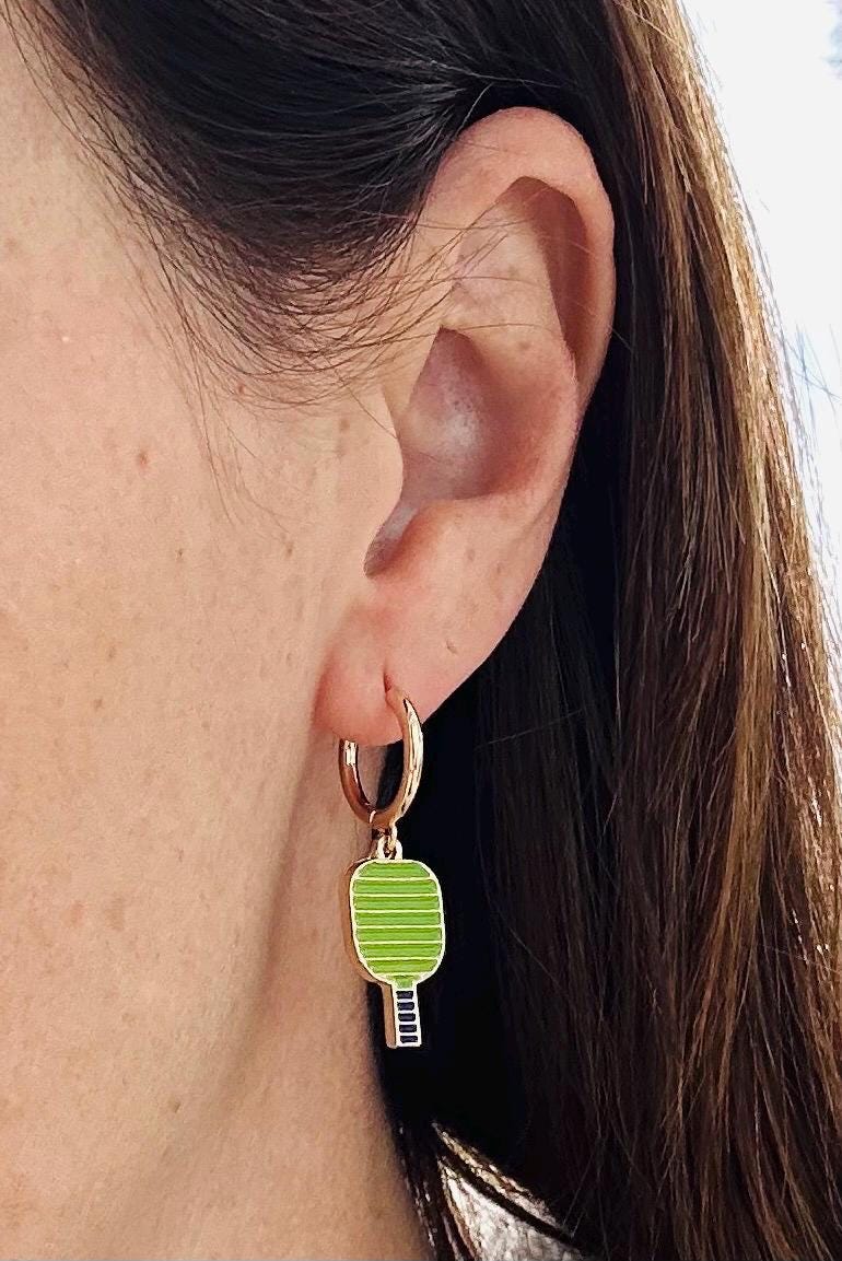 Pickleball Earrings for Valentine's Day Gift Pickleball Jewelry for Pickleball Player Sports Earrings Jewelry for Coach Pickleball Paddle Gi