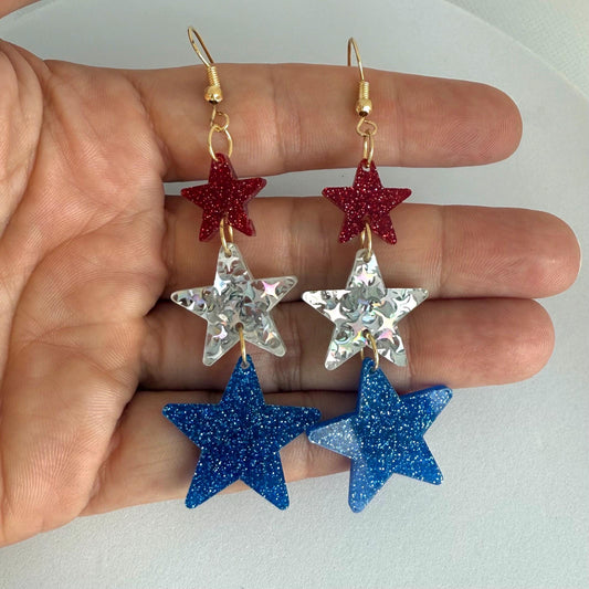 USA Earrings United States of America Dangle Earrings Patriotic Jewelry 4th of July Earrings Fourth of July Jewelry Independence Day Earring