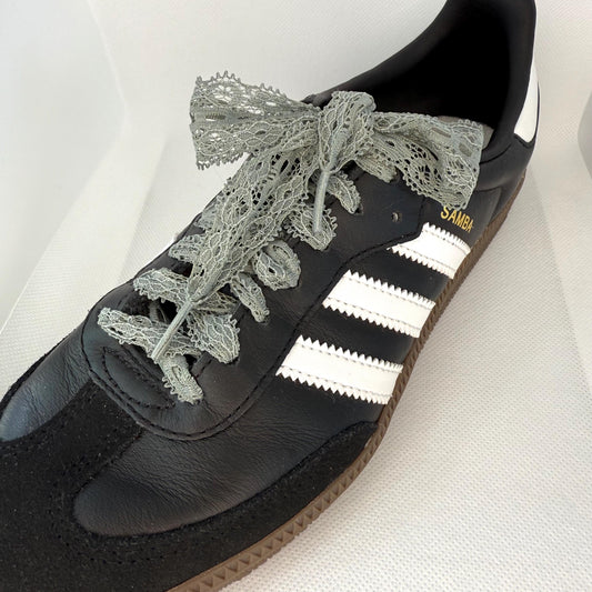 Lace Shoelaces Gray Ballet Laces With Large Bowknot Gray Shoelaces for Sneakers Bride Shoes Wedding Shoelaces Gray Lace Bowknot for Shoes