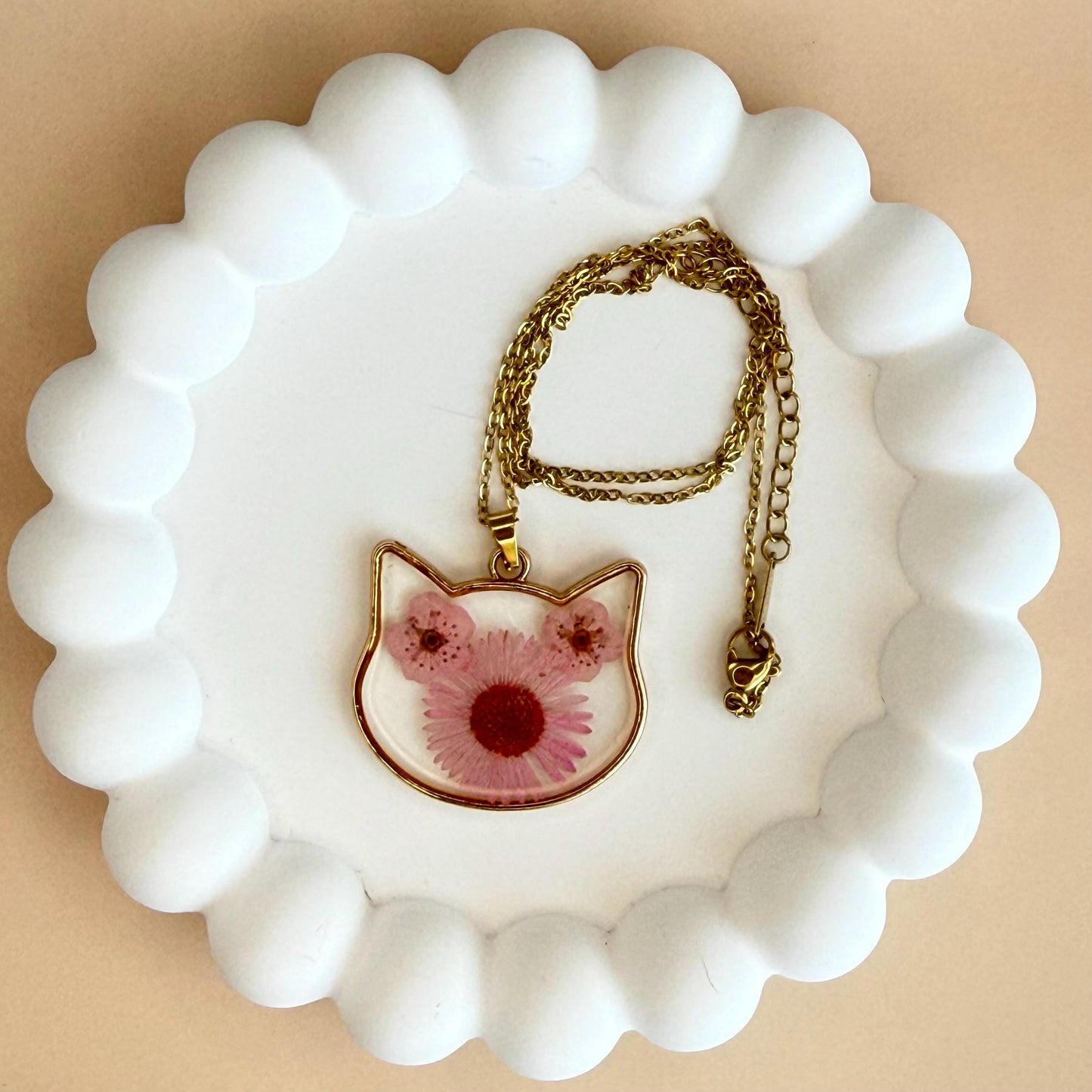 Cat Necklace for Mother's Day Gift Crazy Cat Lady Glass Flower Cat Gift Cat Lover Jewelry Cat Mom Necklace Cat Jewelry Cat Mom Gift for Cat