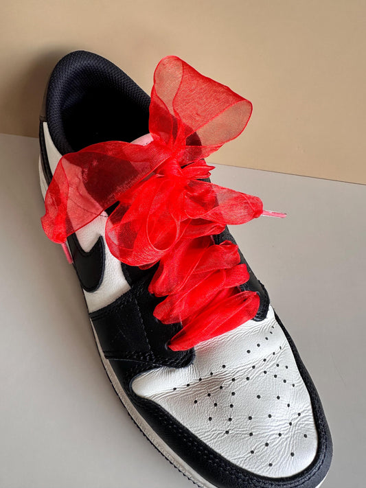 Red Chiffon Shoelaces