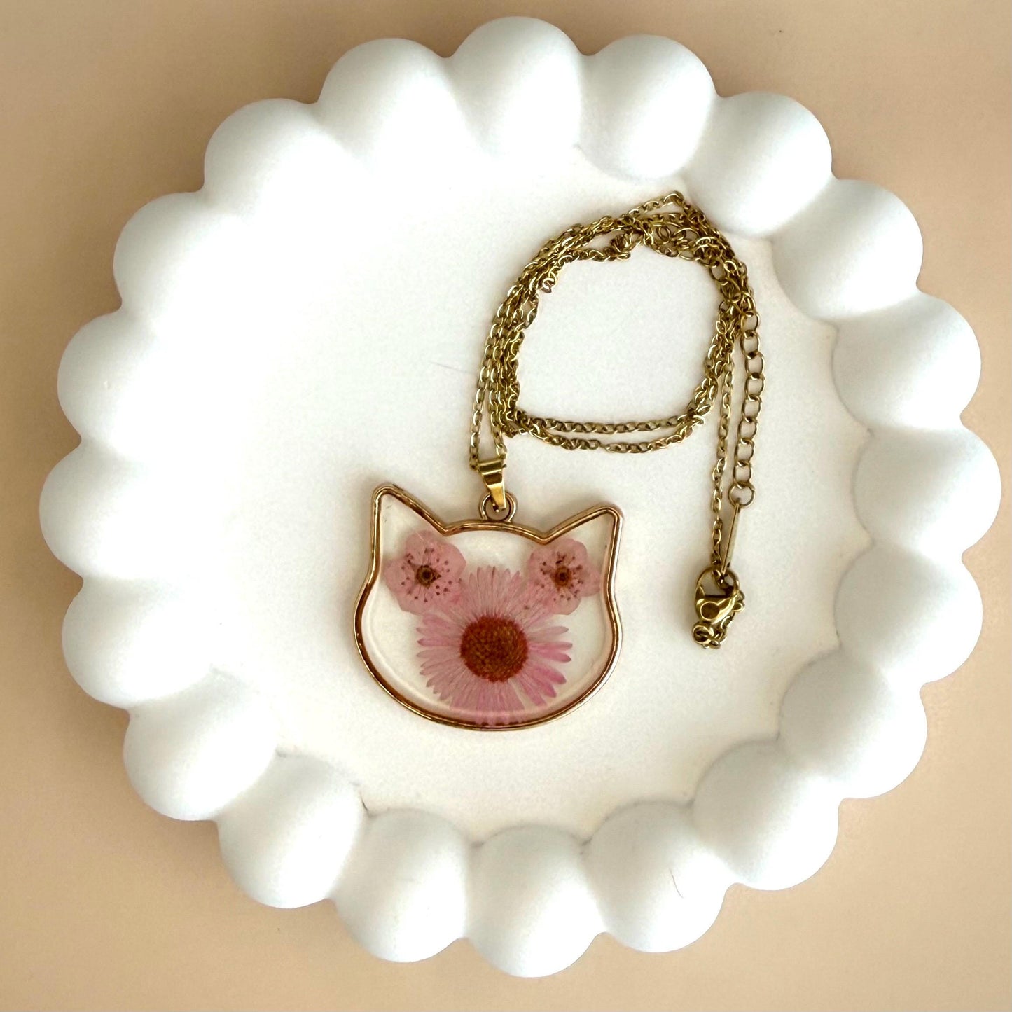 Cat Necklace for Mother's Day Gift Crazy Cat Lady Glass Flower Cat Gift Cat Lover Jewelry Cat Mom Necklace Cat Jewelry Cat Mom Gift for Cat