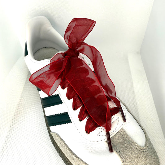 Chiffon Shoelaces Burgundy Transparent Chiffon Shoelaces With Large Bowknot Burgundy Shoelaces for Sneakers 1 Pair Red Shoelaces Tennis