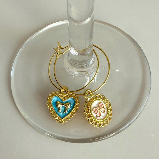 Coquette Bow Wine Glass Markers Bow Wine Charms Assorted Drink Marker Bow Wine Glass Charms Glass Decor Custom Wine Charm Drink Identifier