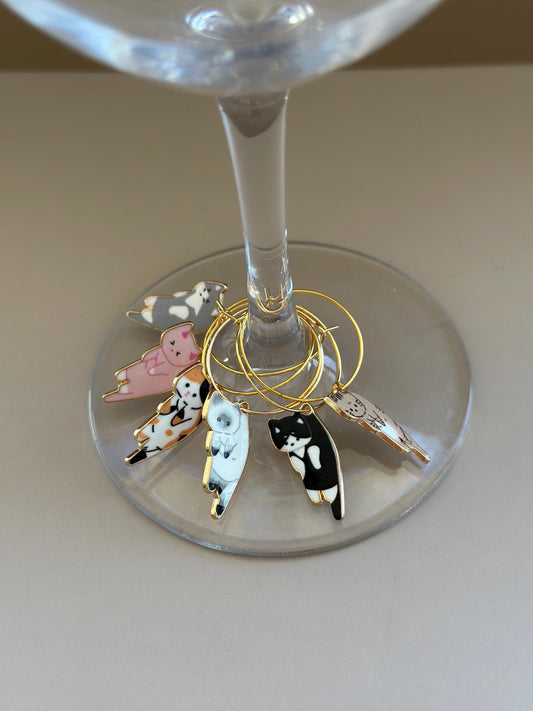 Cat Charms for Wine Glass Markers Cat Marker for Glass Cat Wine Glass Charms Glass Decor Custom Wine Charms Drink Identifier Drink Tag Cat