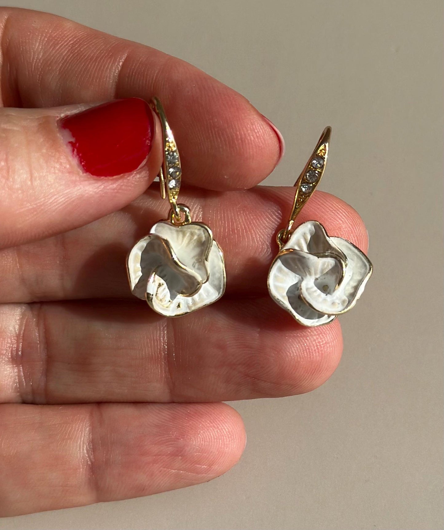 White Flower Earrings Boho Chic Dainty