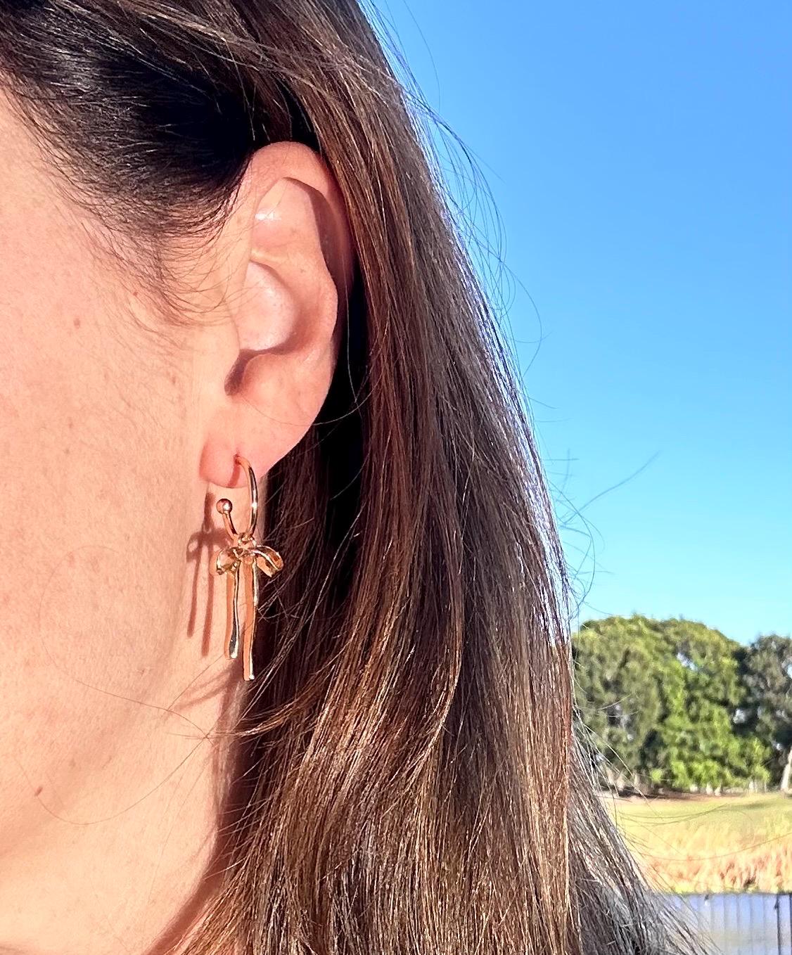 Bow Earrings for Girlfriend Coquette Earrings Ribbon Earring Coquette Bow Jewelry Delicate Bow Bowknot Bow Jewelry for Girls Cute Bow Dangle