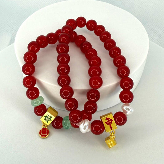 Mahjong Bracelet Mah Jong Tile Gift for Mahjong Player Mahjong Jewelry Mahjong Lover Mahjong Mom Mahjong Game Mahjong Tiles Red Dragon Green