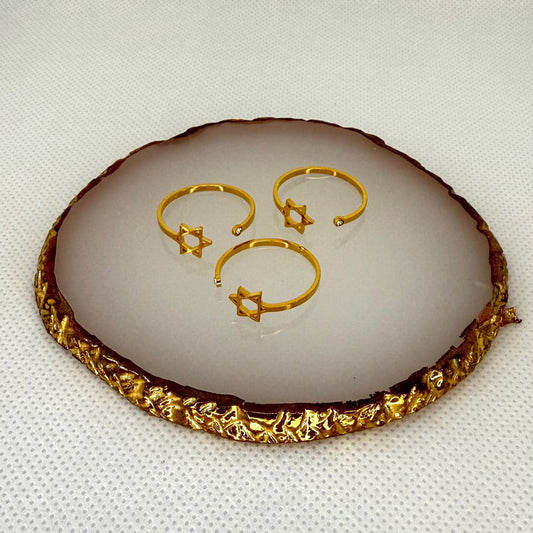 Star of David Ring Golden Ring Star of David Jewish Star Jewelry Delicate David Star Adjustable Ring Bat Mitzvah Gift for Jewish Teenager