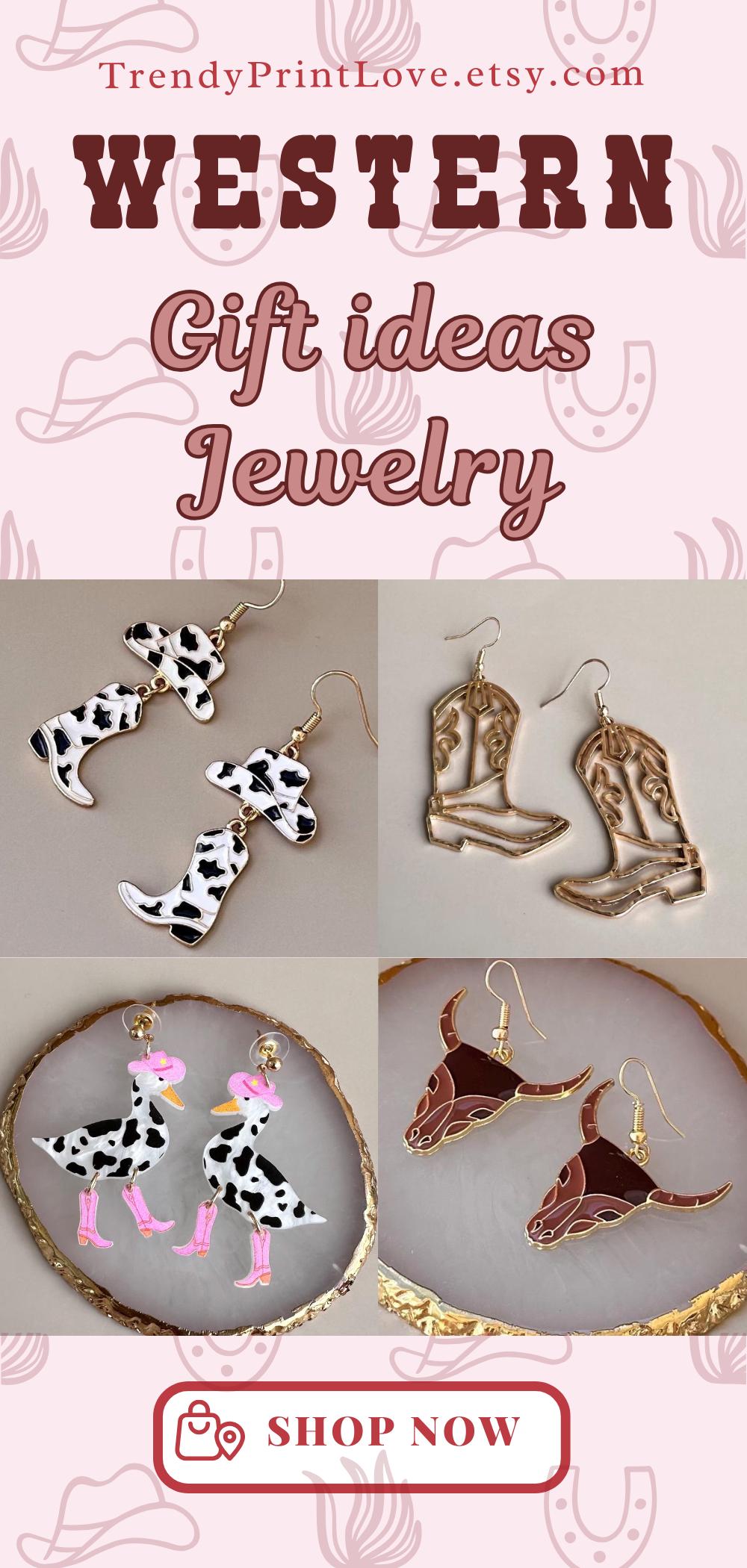 Cowgirl Earring Cowboy Earrings Silly Chicken Cowboy Boots Jewelry Cowgirl Theme Earring Gift Her Cowboy Theme Western Theme Chicken Cowgirl