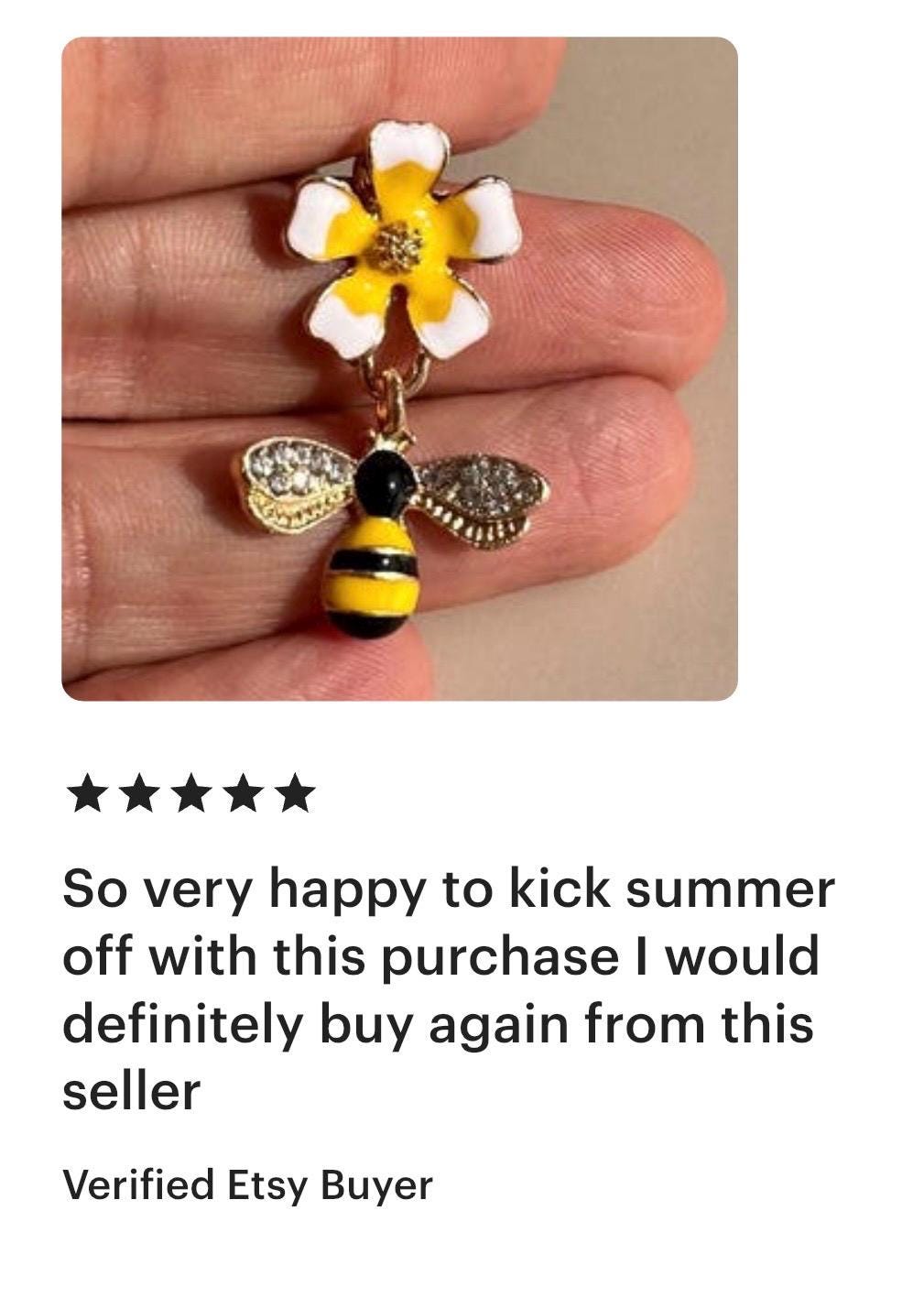 Bee Earrings Enamel with Zirconia