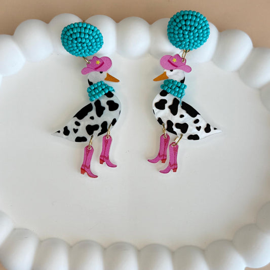 Cowgirl Earring Cowboy Earrings Silly Goose Cowboy Boots Jewelry Cowgirl Theme Earring For Women Gift for Her Cowboy Theme Western Theme