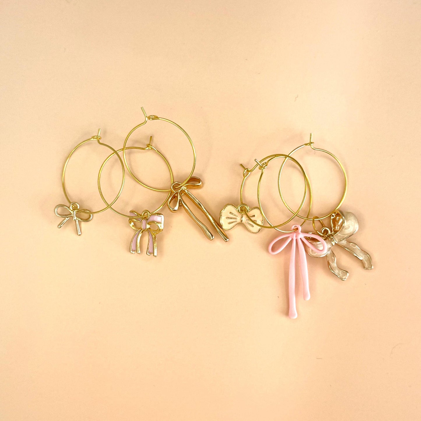 Coquette Bow Wine Glass Markers Bow Wine Charms Assorted Drink Marker Bow Wine Glass Charms Glass Decor Custom Wine Charm Drink Identifier