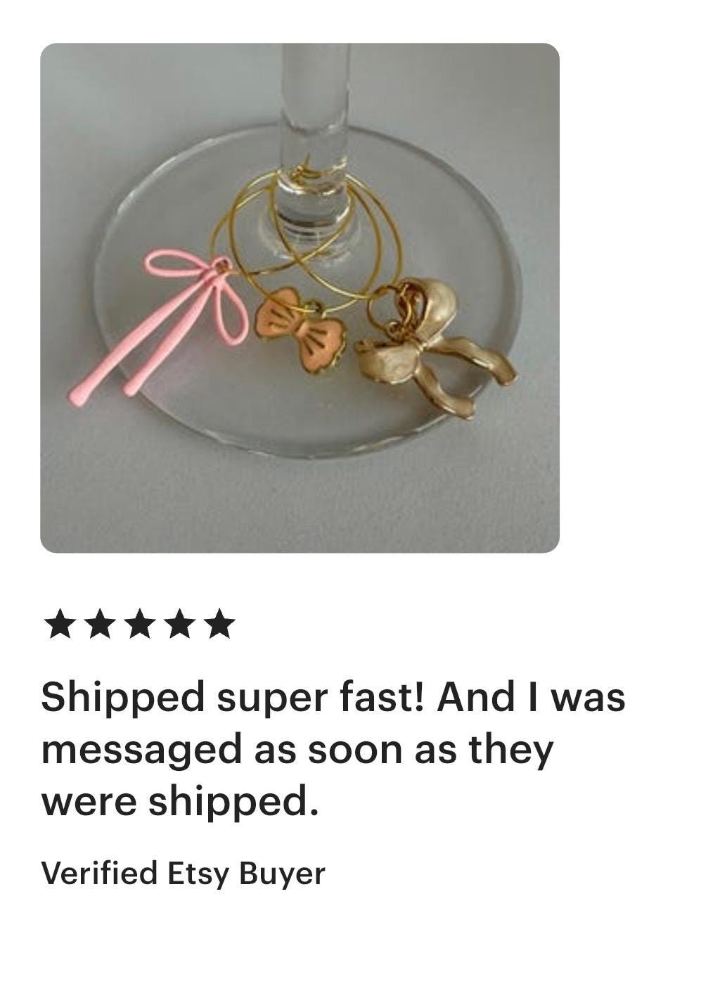 Coquette Bow Wine Glass Markers Bow Wine Charms Assorted Drink Marker Bow Wine Glass Charms Glass Decor Custom Wine Charm Drink Identifier