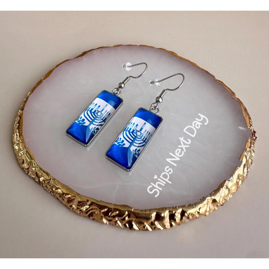 Hanukkah Earrings Menorah Jewelry