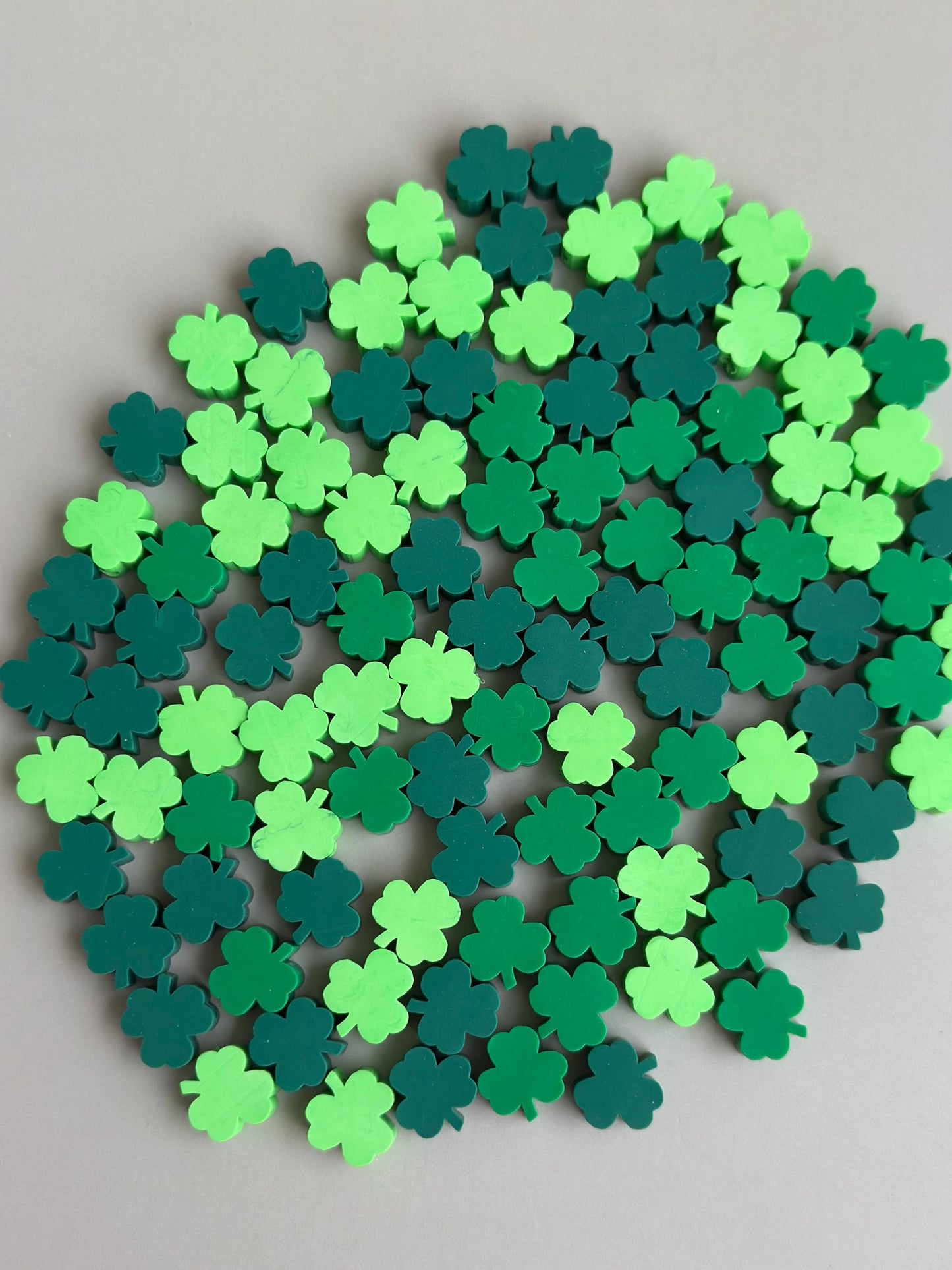 St. Patrick's Day Beads Green Clay Clover Beads