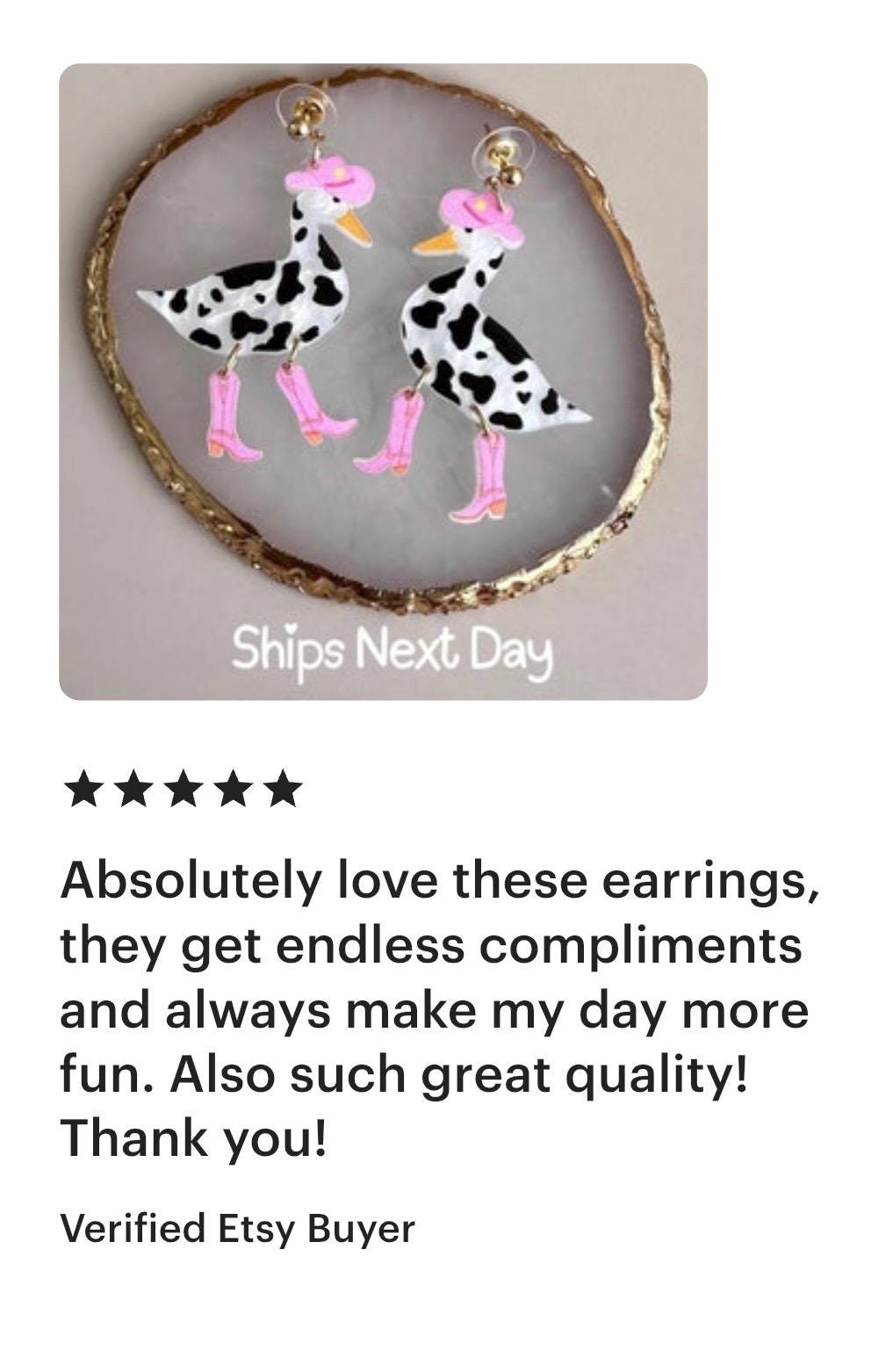 Cowgirl Earring Cowboy Earrings Silly Chicken Cowboy Boots Jewelry Cowgirl Theme Earring Gift Her Cowboy Theme Western Theme Chicken Cowgirl