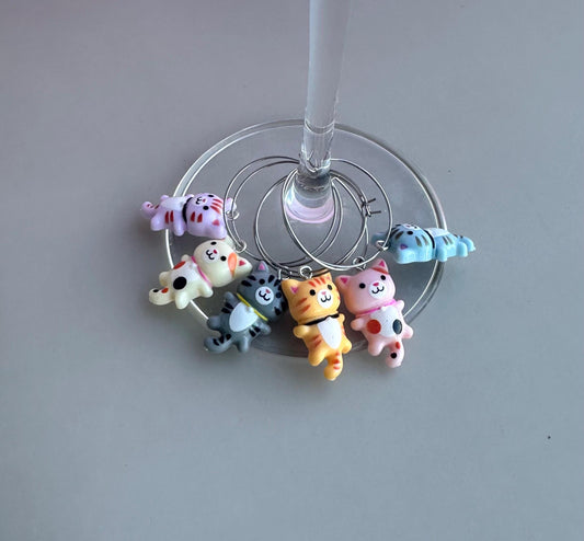 Cat Charms for Wine Glass