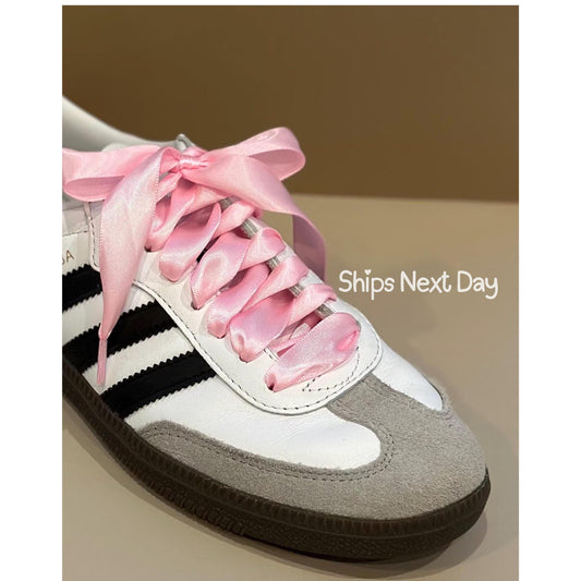Satin Shoelaces for Valentines Day Gift Pink Flat Satin Ribbon Bride Shoelaces Light Pink Shoelaces for Wedding Sneakers Coquette Shoelaces