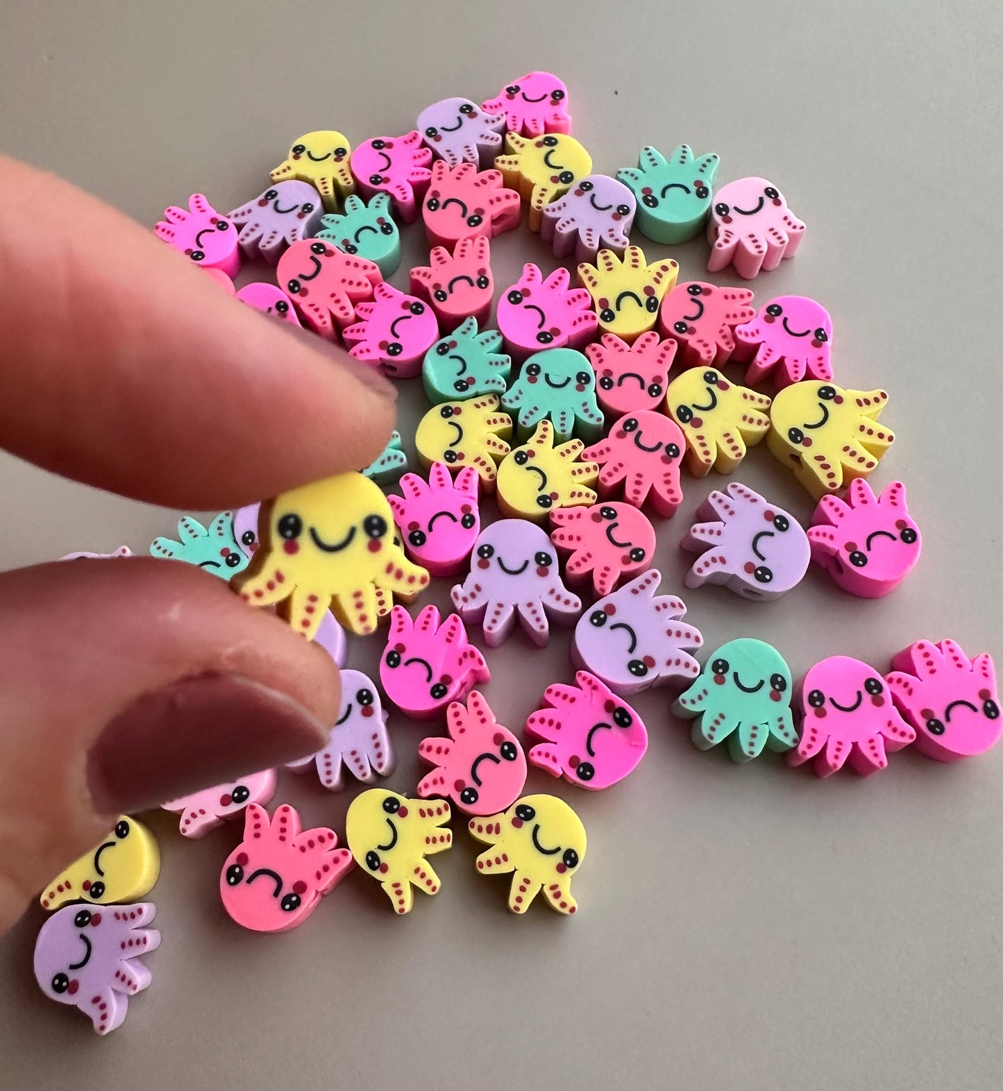 Octopus Beads Cute Pastel Colors Beads