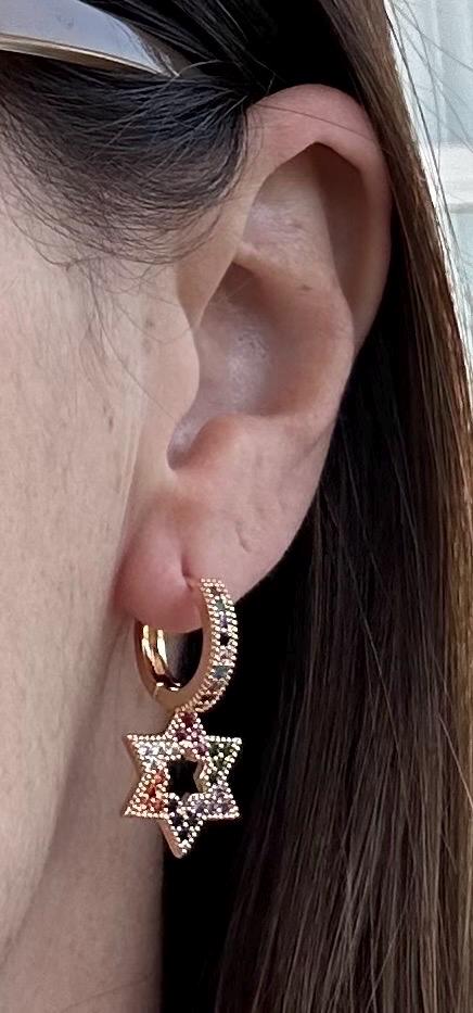 Star of David Earrings Jewish Earring Jewish Jewelry Bat Mitzvah Gift for Jewish Girl Israel Jewelry Israel Earring Zirconia Jewish Star Ear