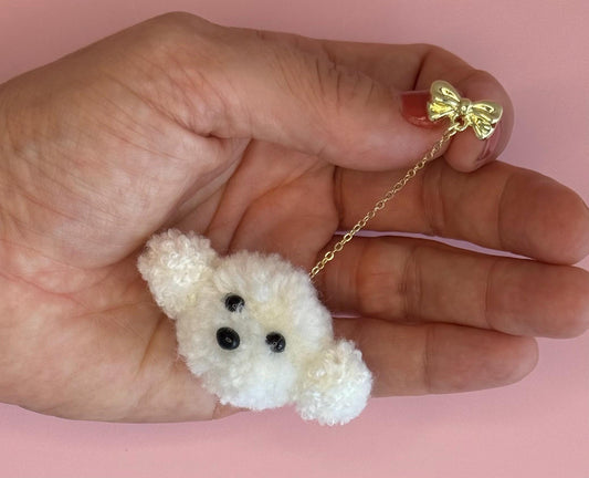 Dog Earrings Goldendoodle Dog Mom Cute Plush Dog Doodle Owner Gift Poodle Lover Fun Earring Novelty Earring Crazy Earring Bowknot Pendant