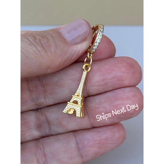 Paris Earrings Eiffel Tower Charm