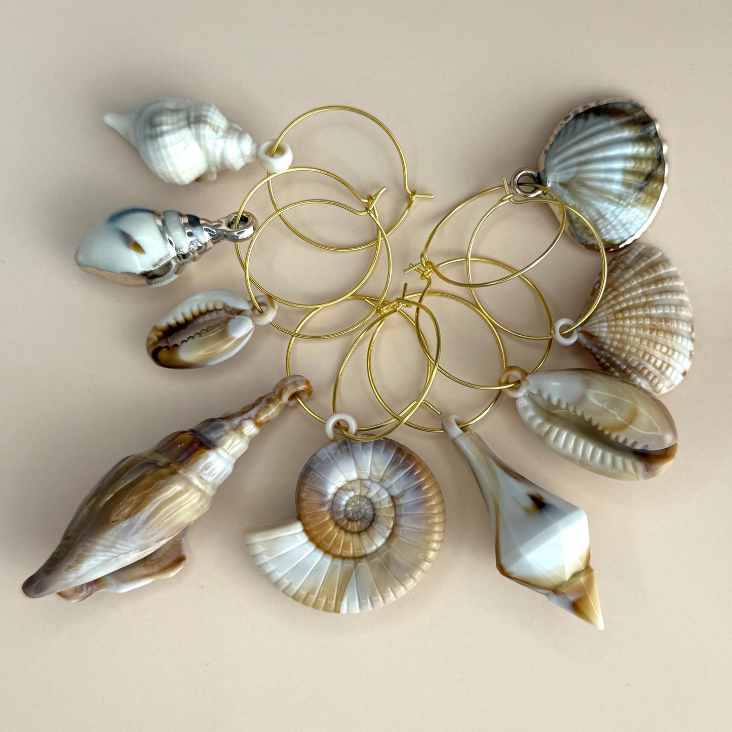 Wine Charms Seaside Theme Wine Glass Charms Seashell Assorted Seashell Wine Favors Beach House Decor Ocean Wine Charm Rings Ocean Lover Sea