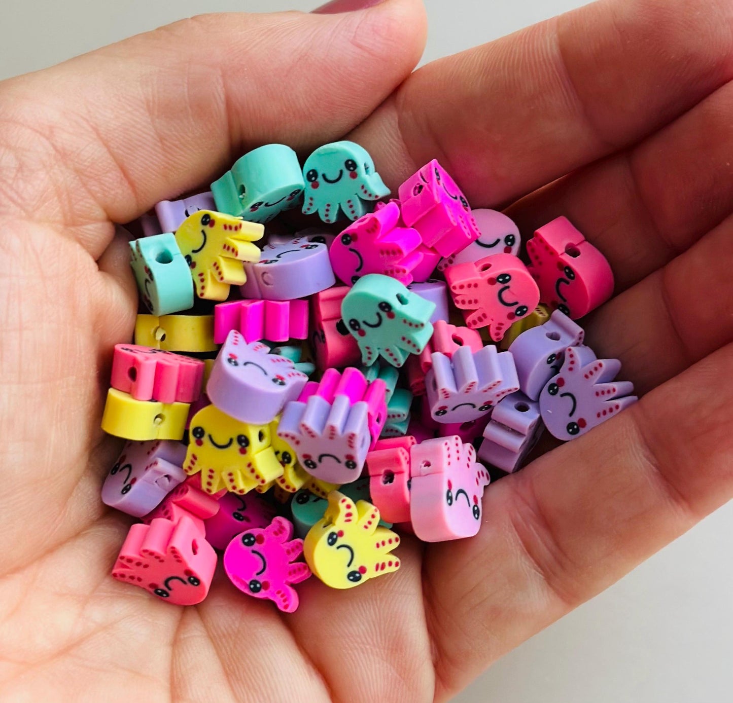 Octopus Beads Cute Pastel Colors Beads