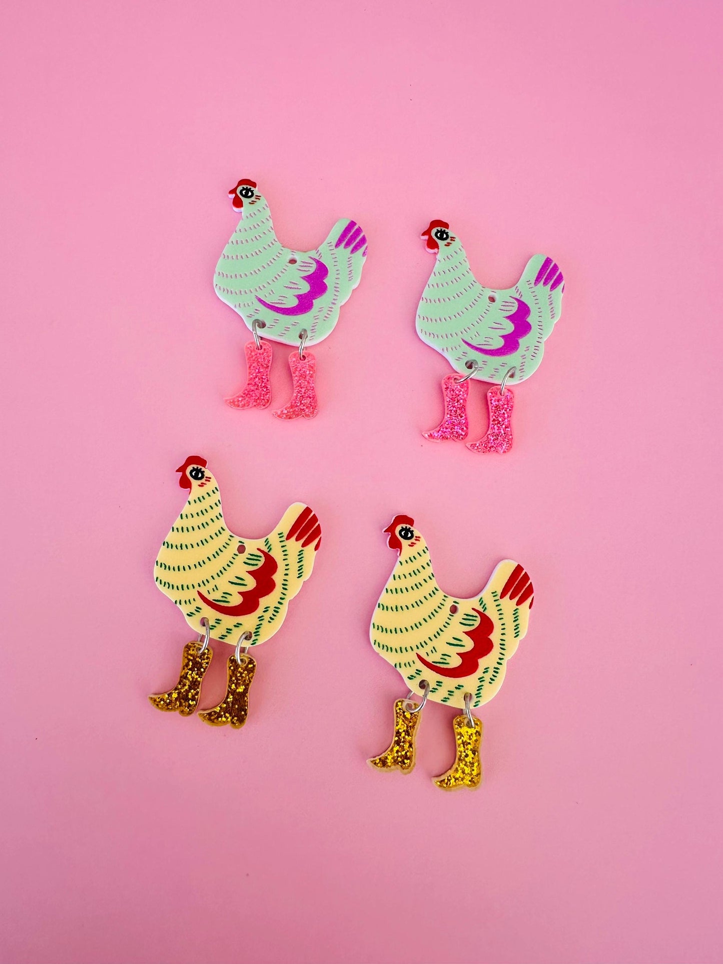 Chicken Cowgirl Earrings