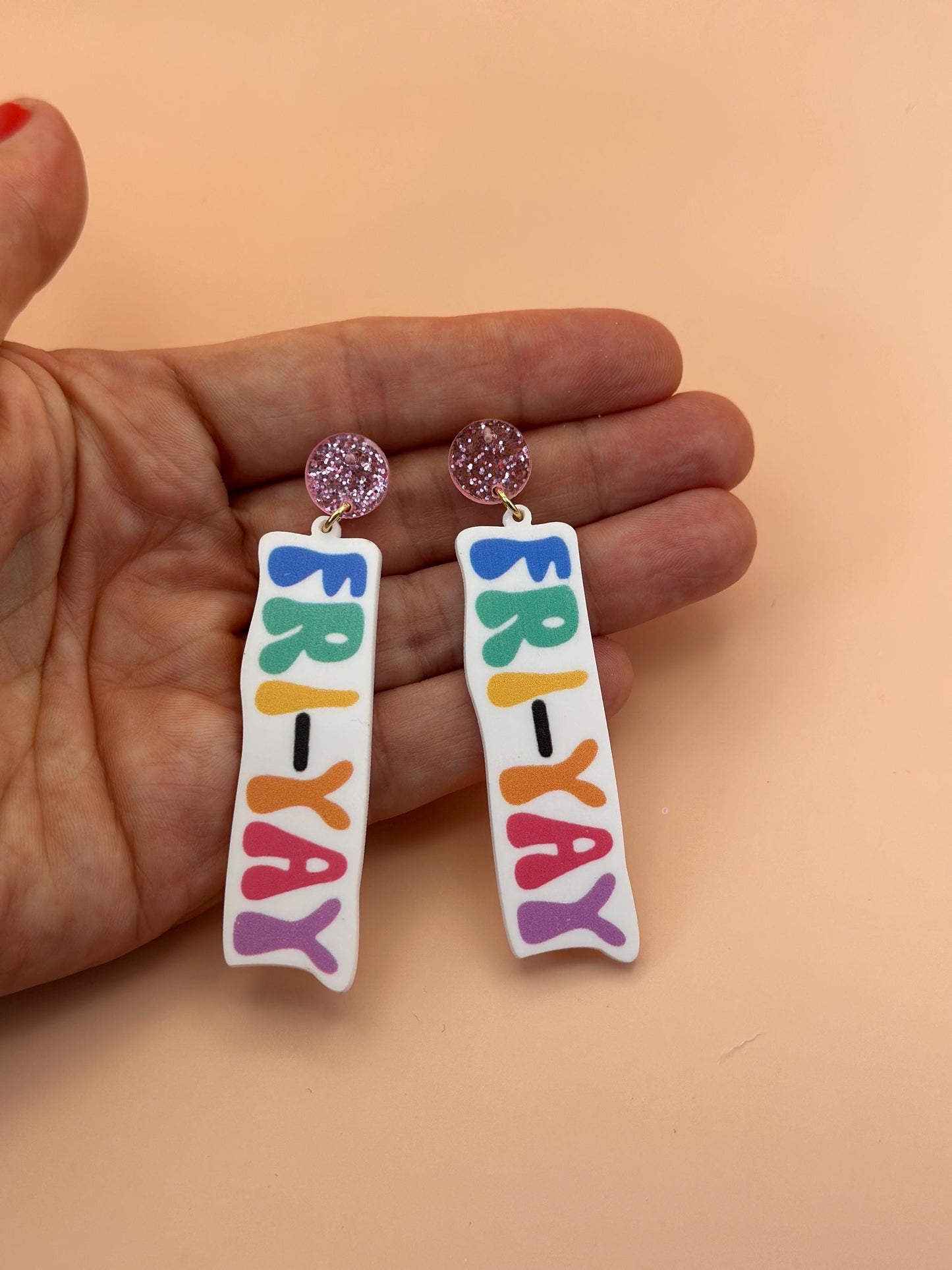 Friday Earrings Fri Yay Earrings Happy Friday Gift Fri-Yay Dangle Earrings for Teacher Friday Lover Friyay Jewelry for Teacher Earrings TGIF