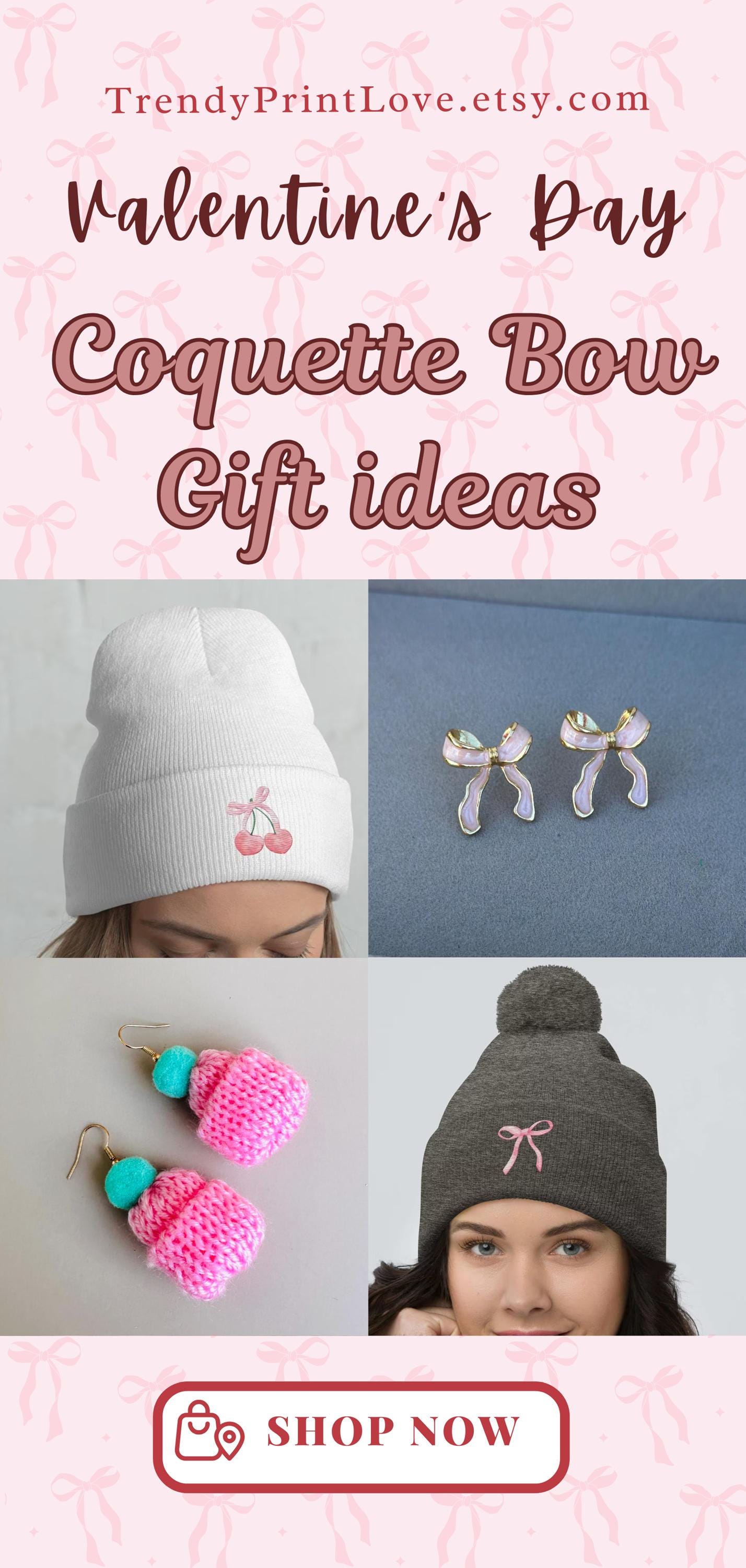 Pink Coquette Bow Earrings