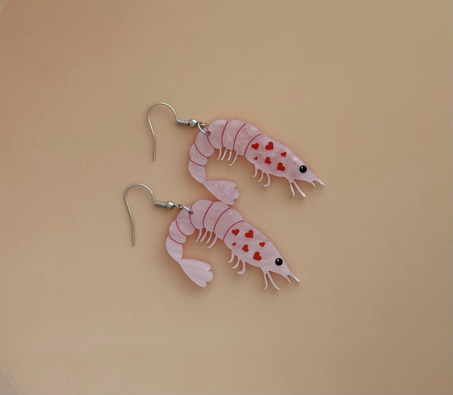 Shrimp Earrings Lobster Boho Chic Earring Seaside Jewelry Fish Earring Crustacean Shellfish Crawfish Prawn Handcrafted Seafood Lover Earring