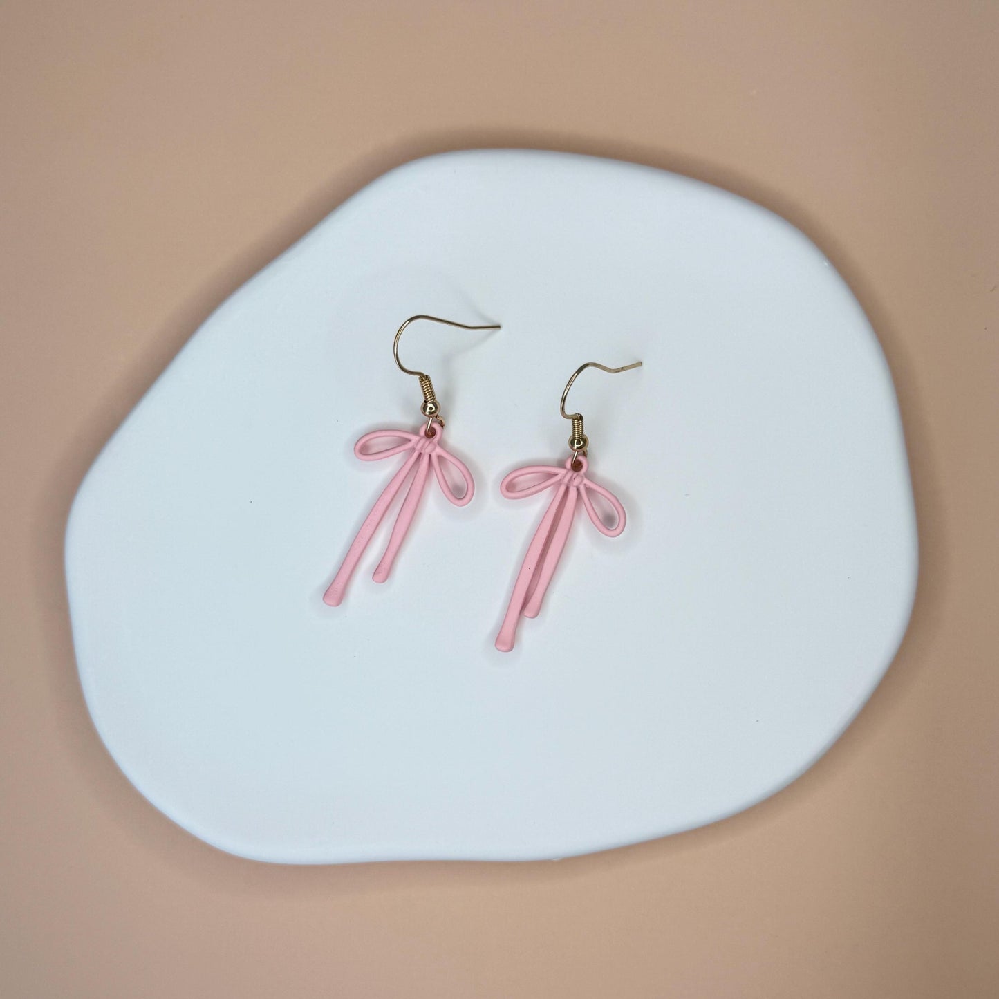Pink Coquette Bow Earrings