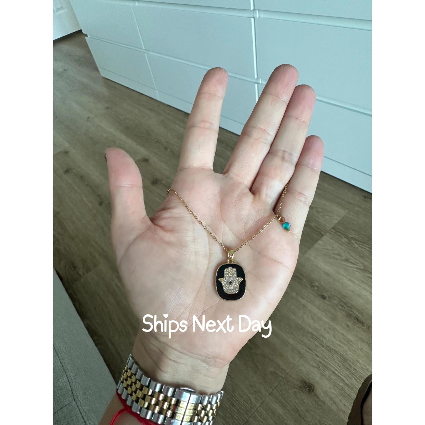 Hamsa Pendant Necklace Valentines Day Gift for Girlfriend Hamsa Jewish Necklace Hebrew Israel Necklace Jewish Jewelry Bat Mitzvah Gift