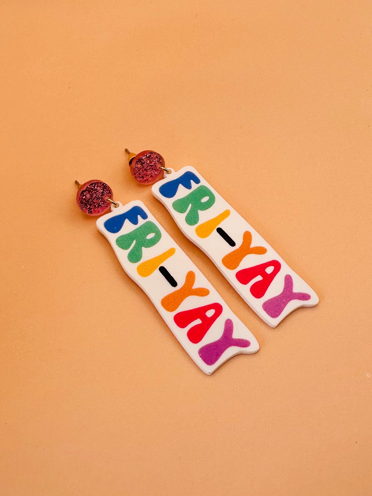 Friday Earrings Fri Yay Earrings Happy Friday Gift Fri-Yay Dangle Earrings for Teacher Friday Lover Friyay Jewelry for Teacher Earrings TGIF