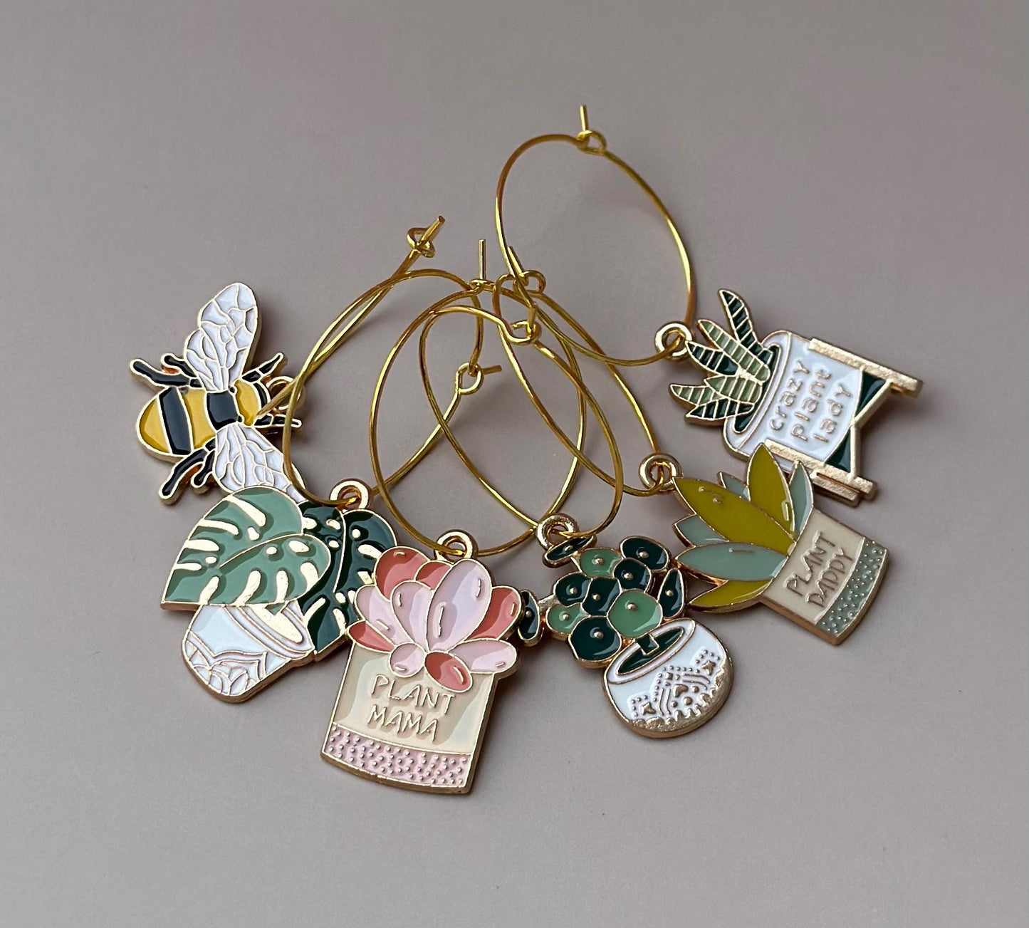 Plant Mom Wine Charms