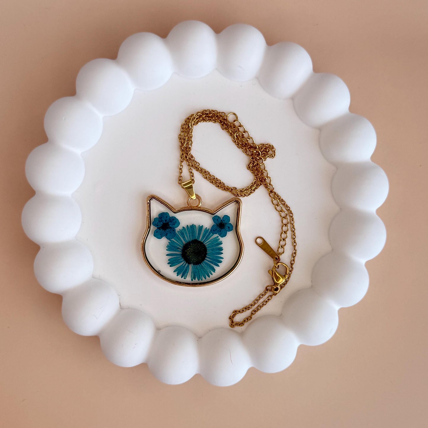 Cat Necklace for Mother's Day Gift Crazy Cat Lady Glass Flower Cat Gift Cat Lover Jewelry Cat Mom Necklace Cat Jewelry Cat Mom Gift for Cat