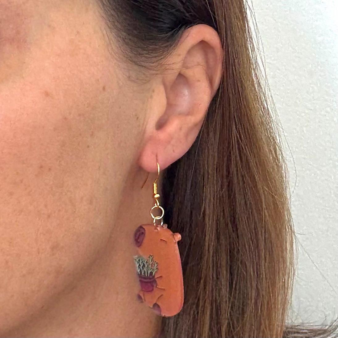 Capybara Earrings Fun Earrings Funny Office Earrings Fun Jewelry Capybara Lover Gift Novelty Earrings Cute Capybara Jewelry Crazy Earrings