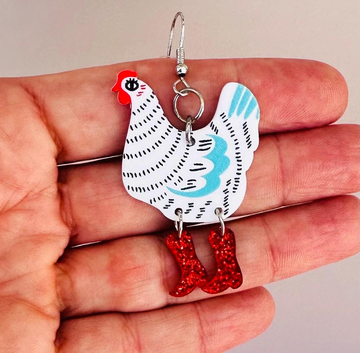 Chicken Cowgirl Earrings